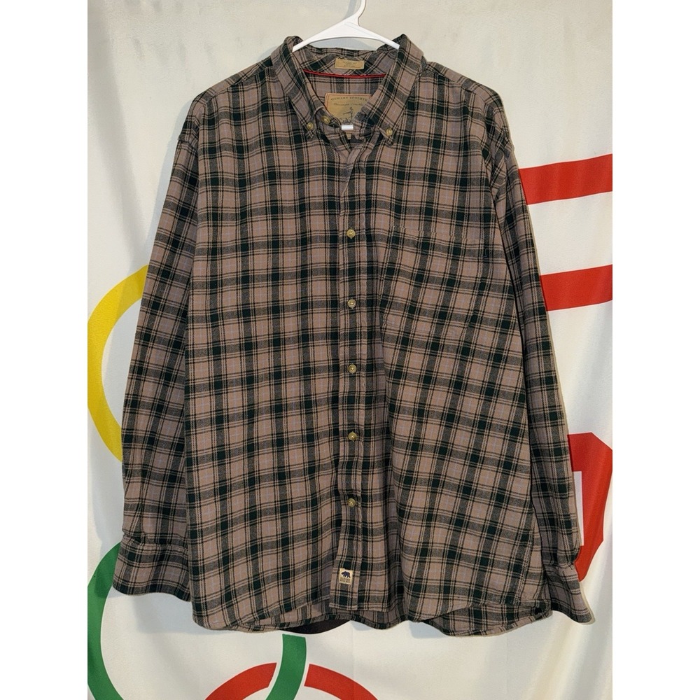 Onward Reserve Thomasville Collection Button Up Shirt XL Flannel Green Plaid